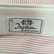 Chemise Ingram XL 17 Made in Italy Rouge Rayures Col Blanc Neuve Manches longues