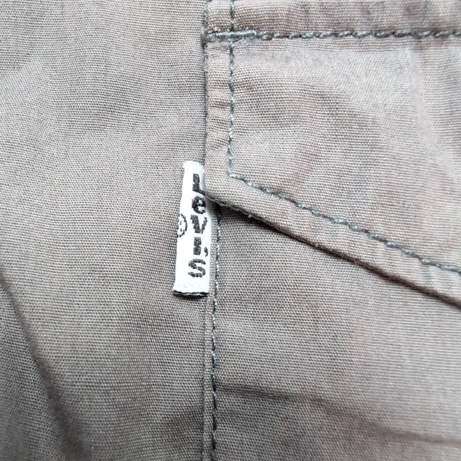 Chemise Levi's marron gris uni manches courtes western cowboy taille L 2 poches