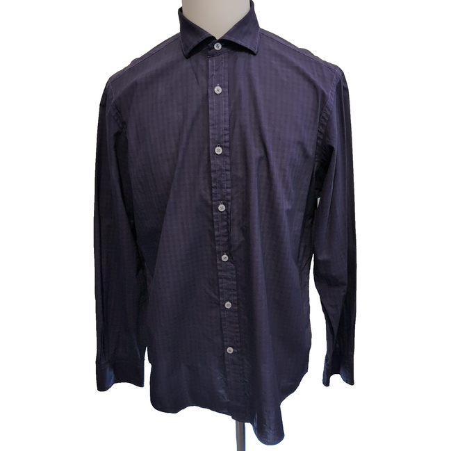 Chemise Polo Ralph Lauren L Carreaux Violets Coton Modèle Sans Logo