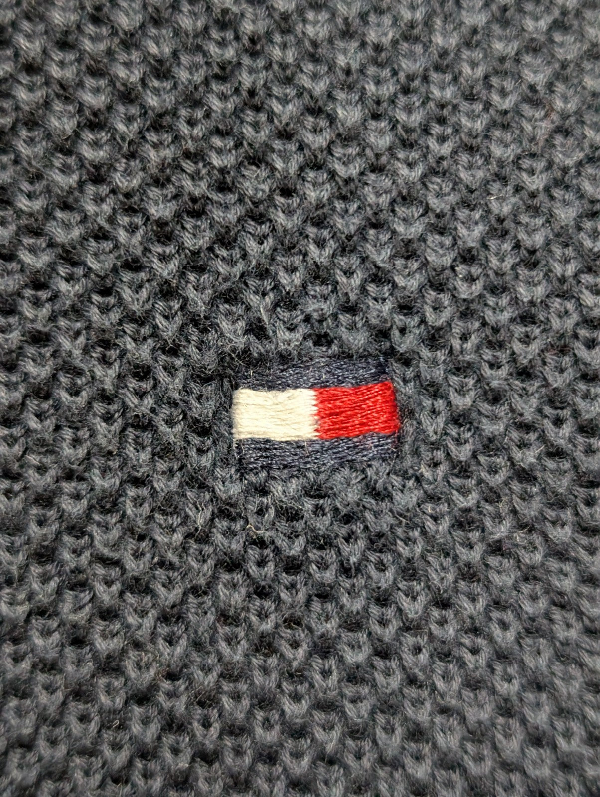 Pull Tommy Hilfiger Bleu Marine Col V Classique - Taille M