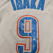 ADIDAS NBA Maillot L THUNDER IBaka #9 Blanc VINTAGE OKC Jersey Basketball