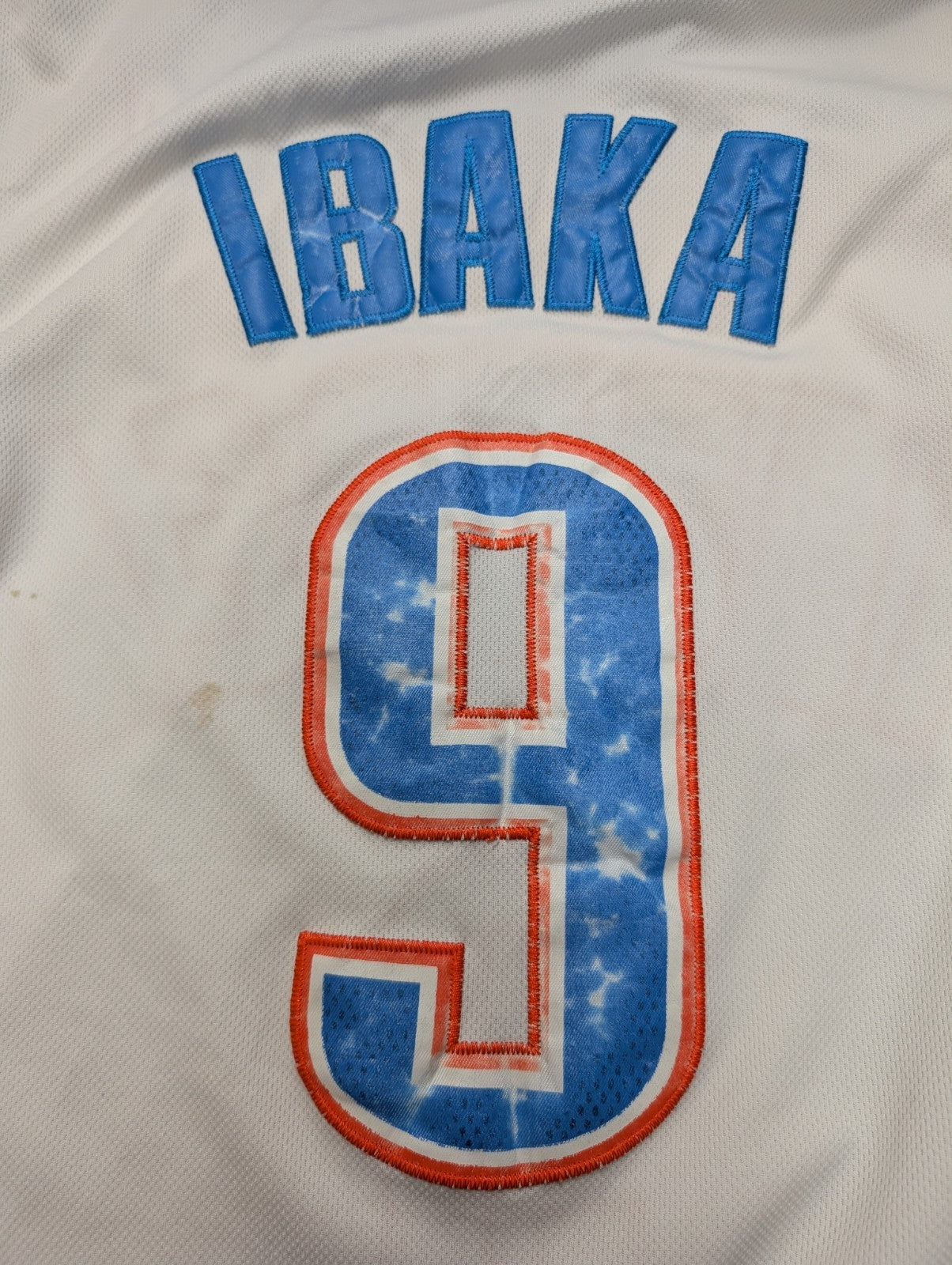 ADIDAS NBA Maillot L THUNDER IBaka #9 Blanc VINTAGE OKC Jersey Basketball