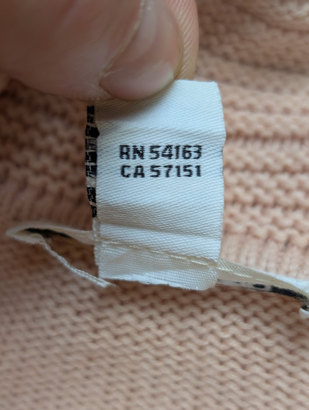 Pull Calvin Klein Vintage femme Grand Col Roulé Rose Saumon - Taille L