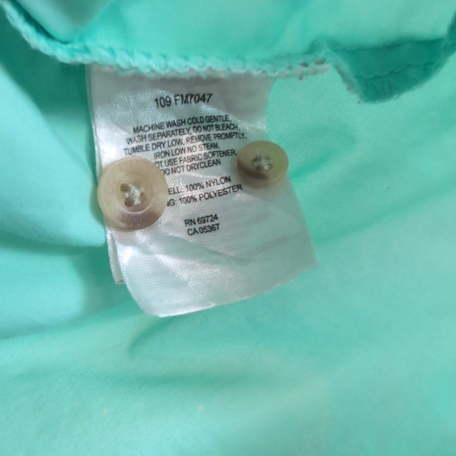Chemise Columbia PFG nylon verte uni brodée manches courtes taille S poches