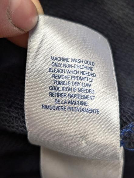 Sweat Polo Ralph Lauren M Bleu Marine Rayures Grises Logo Blanc Col Rond