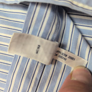 Chemise Ralph Lauren Classic Fit L Bleu Clair Rayures Logo Bleu Marine