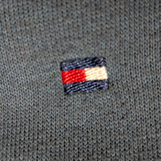 Pull Fin Tommy Hilfiger Femme Col Rond Boutonné Bleu Taille XL Logo Brodé