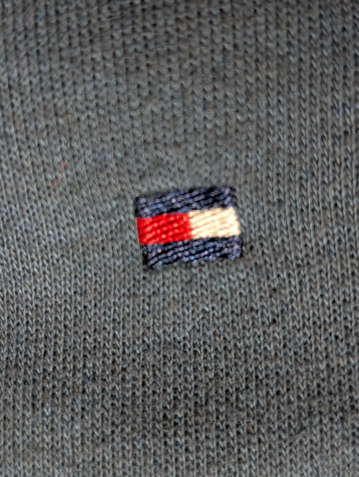 Pull Fin Tommy Hilfiger Femme Col Rond Boutonné Bleu Taille XL Logo Brodé