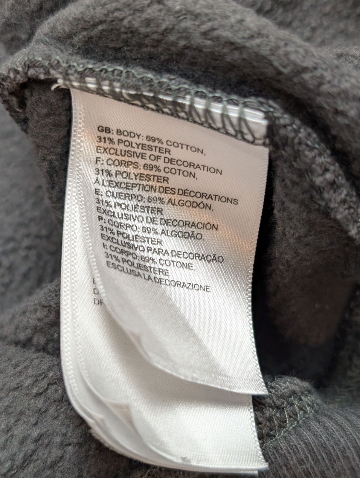 The North Face Sweat à Capuche Gris Anthracite Logos Rose Pâle - Taille M Homme