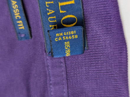 Polo manches courtes Polo Ralph Lauren XL violet logo multicolore Classic Fit
