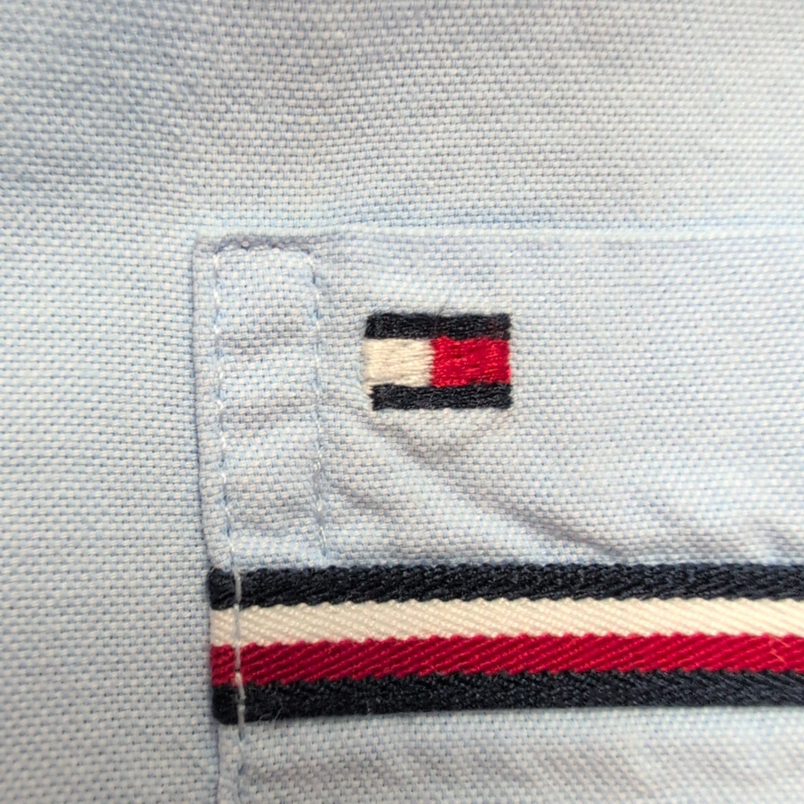 Chemise Tommy Hilfiger Bleu Clair Manches Courtes 1 Poche Taille XL