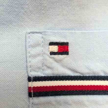 Chemise Tommy Hilfiger Bleu Clair Manches Courtes 1 Poche Taille XL