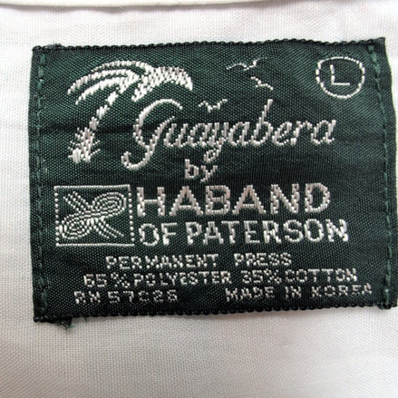 Chemise Hawaïenne Haband L Gris Clair 4 Poches Panama Oiseaux Brodés