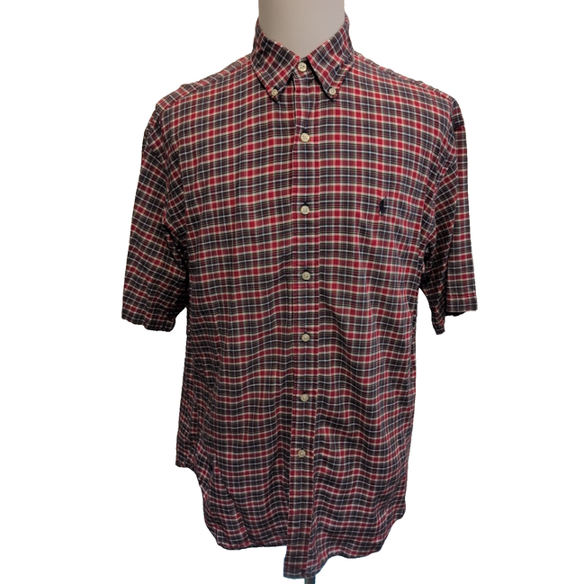 Chemise Ralph Lauren Blaire L XL Rouge Manches Courtes Button Down Shirt