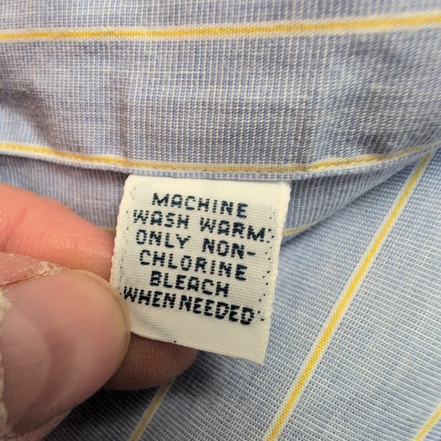 Chemise Ralph Lauren Vintage Yarmouth 2XL Bleu Rayures Jaune Coton