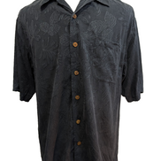 Chemise Hawaïenne JOSEPH & FEISS 100% Soie Marine Feuillage - Taille L