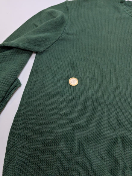 Pull POLO RALPH LAUREN Homme XL Vert Forêt Grosse Maille Logo Marine Vintage