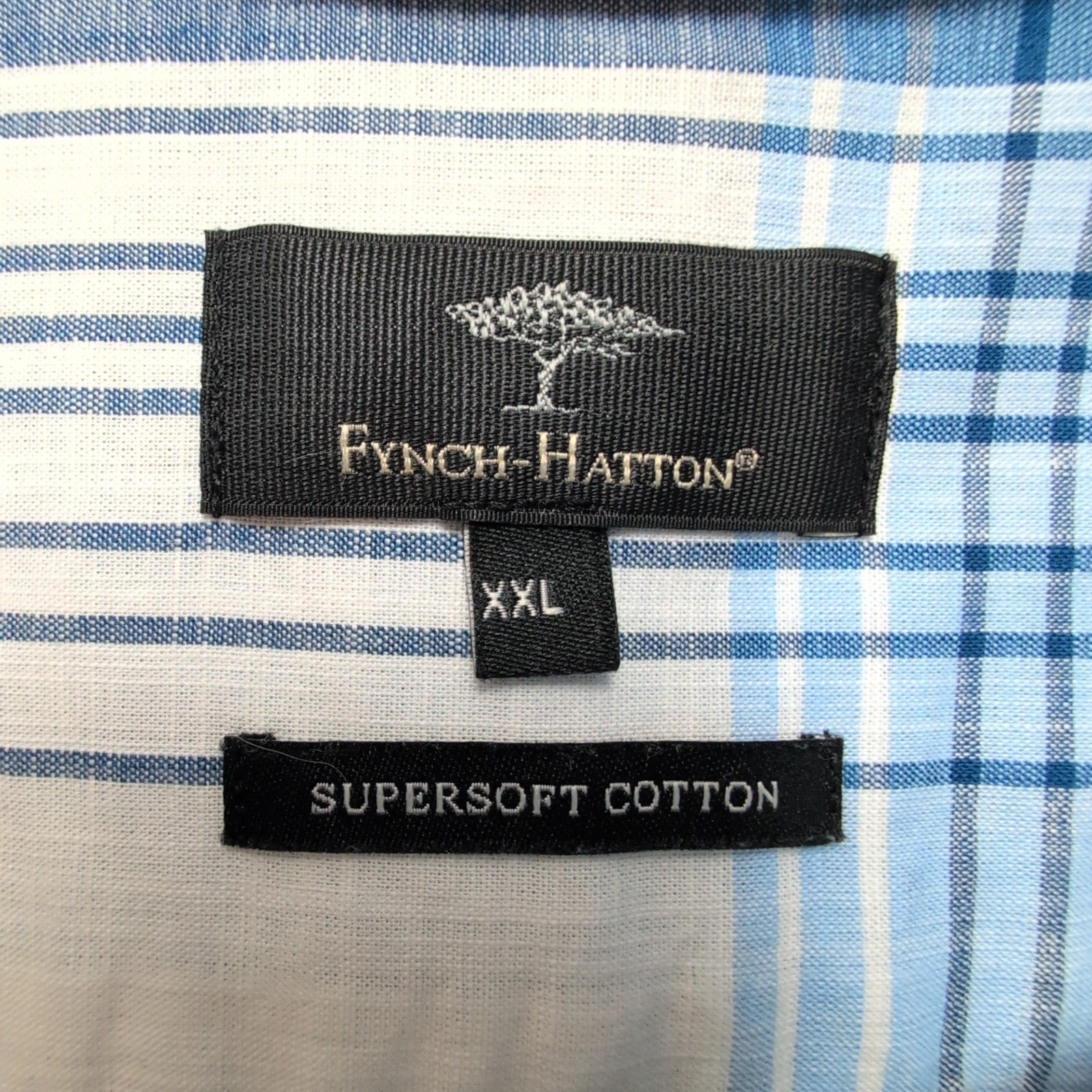 Chemise FYNCH-HATTON à Carreaux avec Poche Manches Longues - Taille XXL