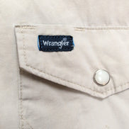 Chemise Wrangler Manches Courtes Crème à Poches Style Western Taille L