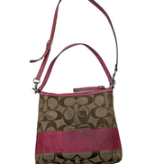 Sac Coach Signature Rose Fuchsia Toile Jacquard Bandoulière