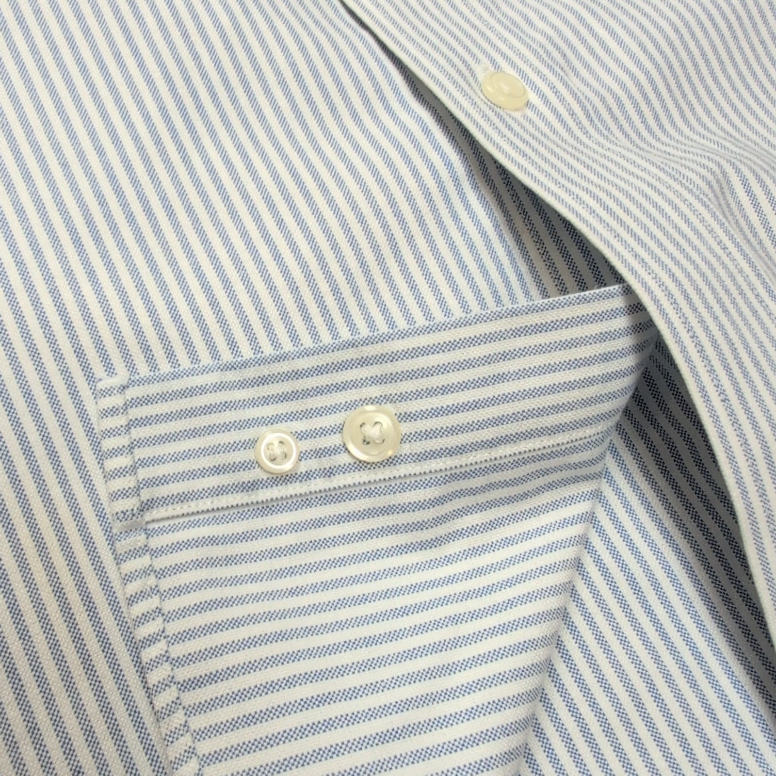 Chemise L.L. Bean Bleu à Rayures Wrinkle Resistant 1 Poche - Taille L