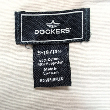 Chemise Dockers manches courtes grise à fines rayures 1 poche S
