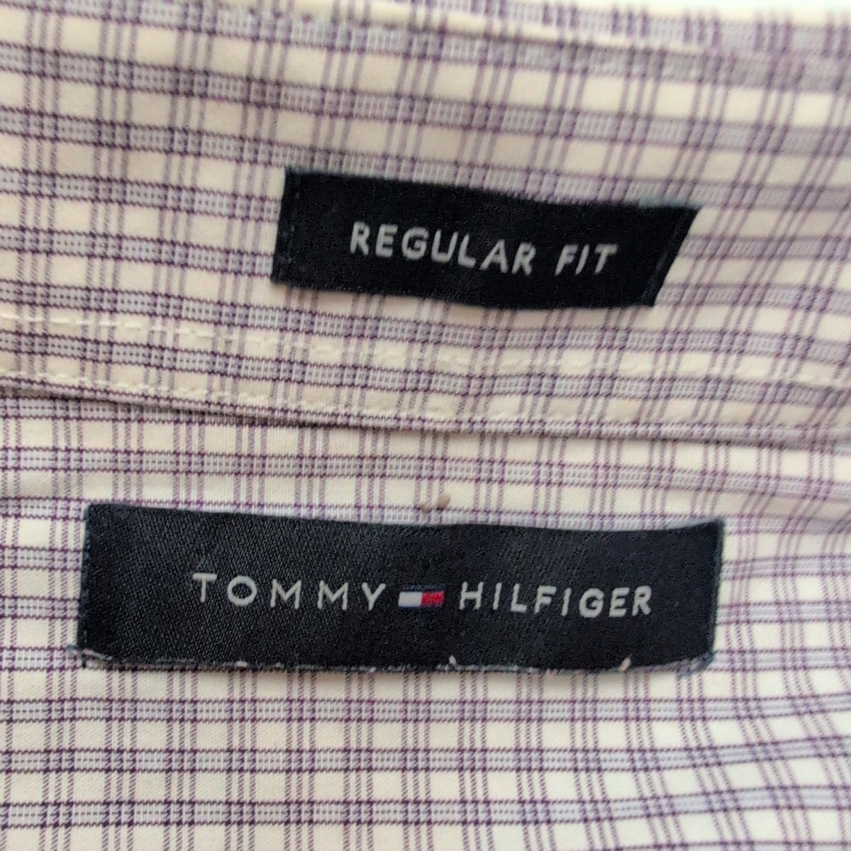 Chemise Tommy Hilfiger XL Violet Carreaux Regular Fit 100% Coton manches longues