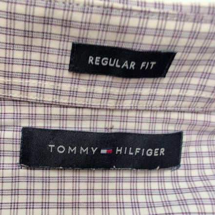 Chemise Tommy Hilfiger XL Violet Carreaux Regular Fit 100% Coton manches longues