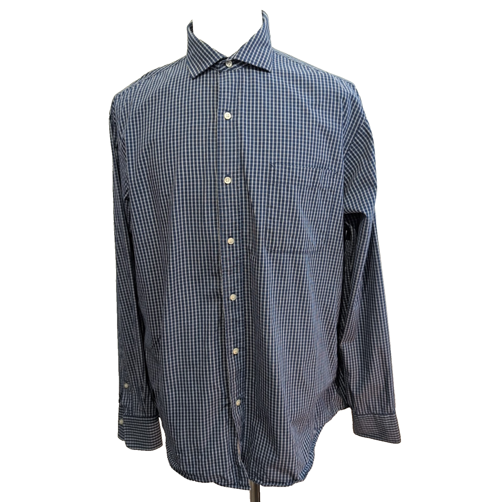 Chemise Tommy Hilfiger Bleu Foncé à Carreaux Manches Longues 1 Poche - Taille XL