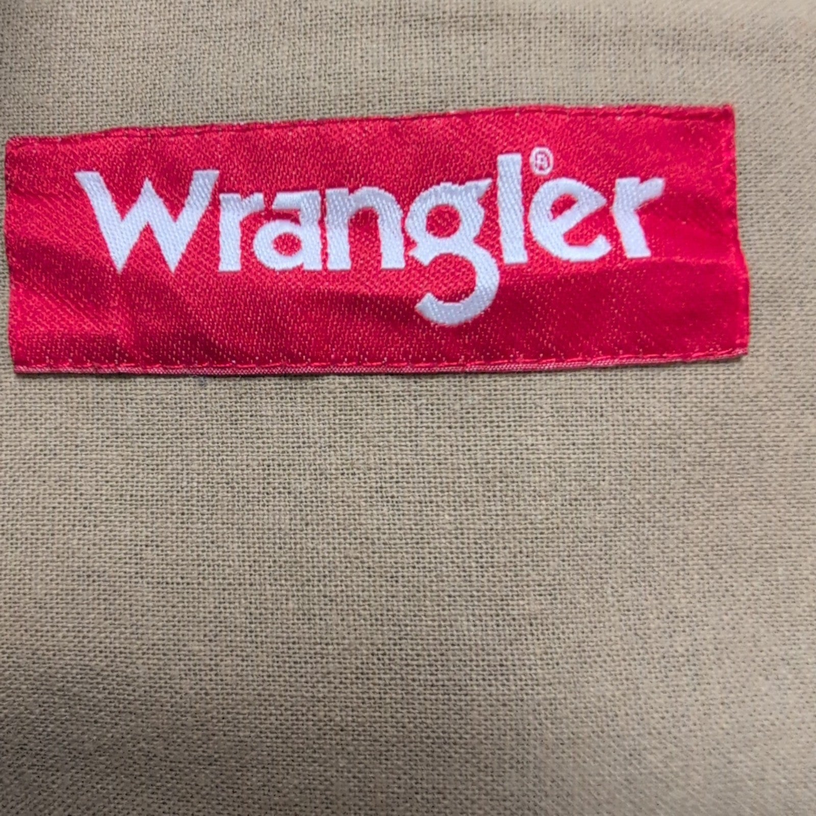 Chemise Wrangler Manches Longues Marron Clair Légèrement Satinée Taille XL