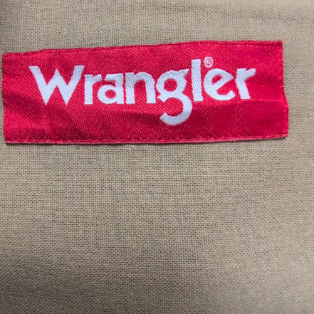 Chemise Wrangler Manches Longues Marron Clair Légèrement Satinée Taille XL