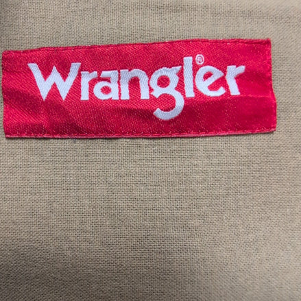 Chemise Wrangler Manches Longues Marron Clair Légèrement Satinée Taille XL