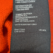 Sweat à Capuche TOMMY HILFIGER Homme XL Orange Vintage Fit Logo Brodé Rare