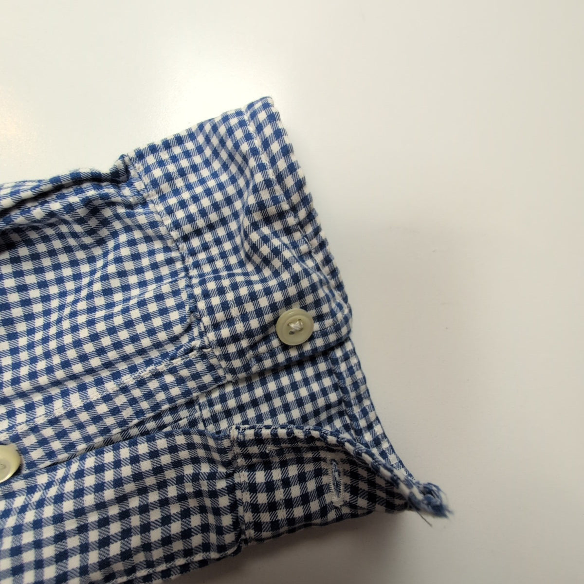 Chemise Ralph Lauren Homme M Bleu Petits Carreaux Logo Rouge Vintage