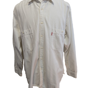 CHEMISE LEVI'S Jean Blanc Denim XL TG Homme Vintage 2 Poches Coton