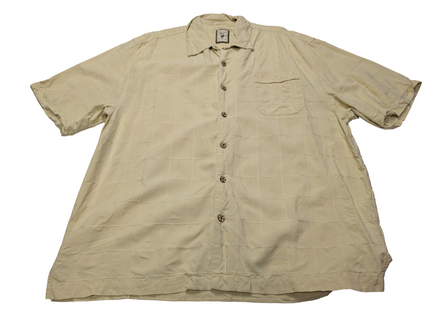 Chemise hawaïenne soie jaune Jamaica Jaxx manches courtes taille XL