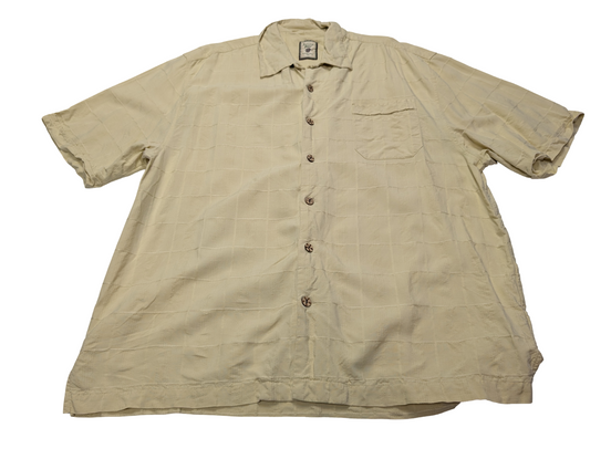 Chemise hawaïenne soie jaune Jamaica Jaxx manches courtes taille XL