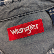 CHEMISE WRANGLER FLANELLE XXL CARREAUX BLEU MARINE VINTAGE Workwear