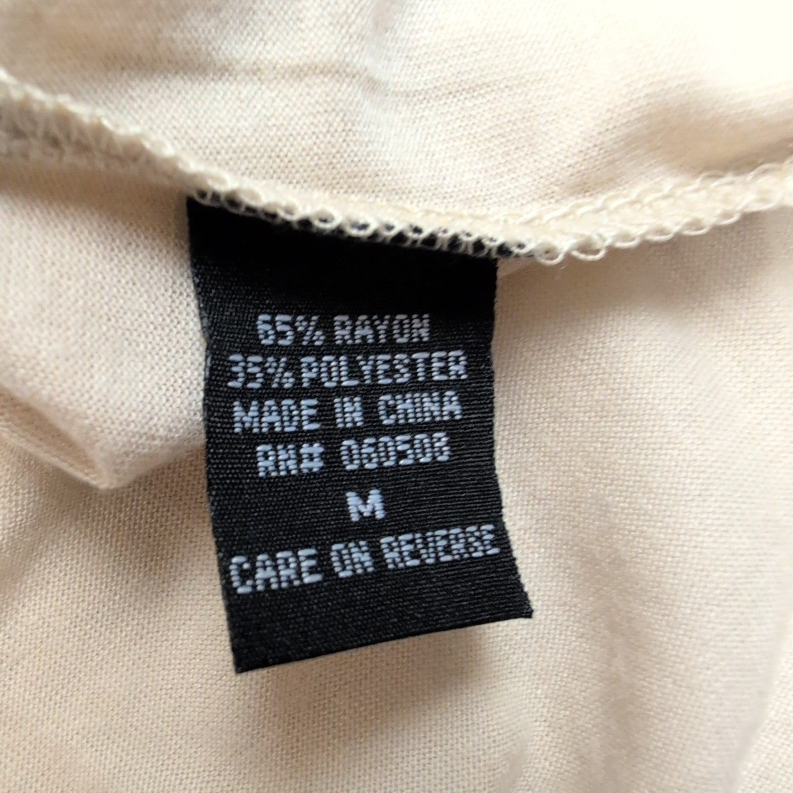 Haut Femme Angie Taille M Beige Marron 65% Rayonne Manches Longues Neuf