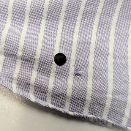 Chemise Ralph Lauren L violet rayures blanc Oxford logo marron coton