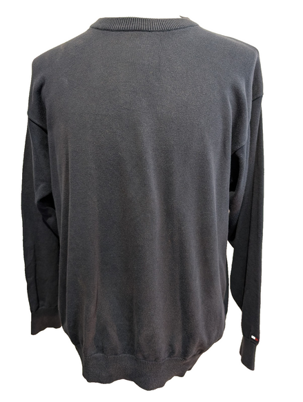 Sweat Tommy Hilfiger GOLF Vintage Bleu Marine Patiné - Taille M - 100% Coton