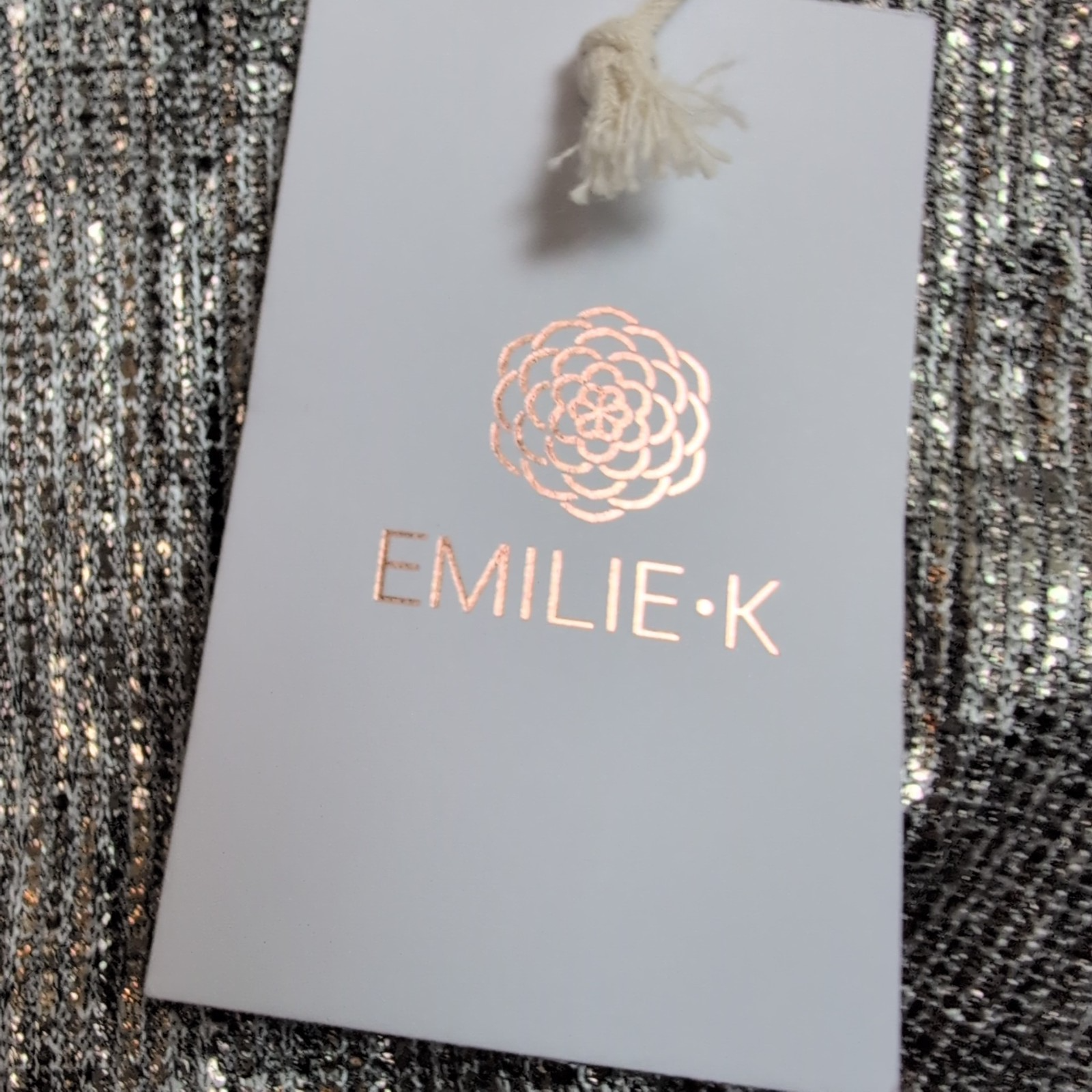 Robe Emilie.K Diane M Champagne Brillante Manches Longues Soirée NEA