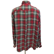 Chemise Cambridge Classics Lin Rayonne Rouge Carreaux Manches Longues Taille XL