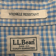Chemise LL Bean bleu ciel petits carreaux manches longues 1 poche L