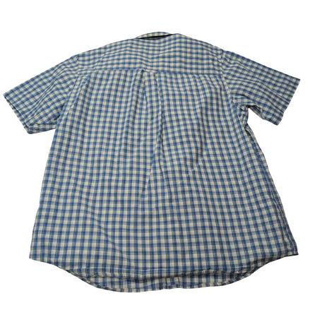 Chemise CHAPS bleue et verte à carreaux manches courtes taille XL #14e