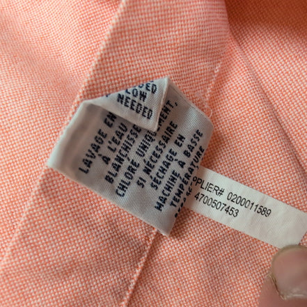 Chemise Ralph Lauren XLTG Oxford abricot logo marron coton manches longues