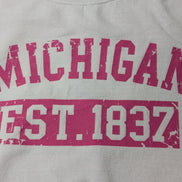 Sweat Michigan Est 1837 Vintage University College USA Gildan Navy Taille L
