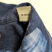 Chemise hawaïenne Tommy Bahama M bleu marine fleurie 100% soie manches courtes