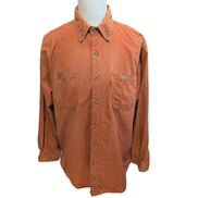 Chemise Carhartt Vintage Orange Patinée Manches Longues XXL