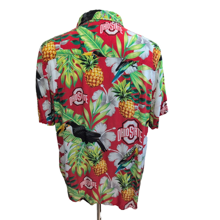 Chemise Hawaïenne Manches Courtes Viscose Ananas Perroquet Ohio L